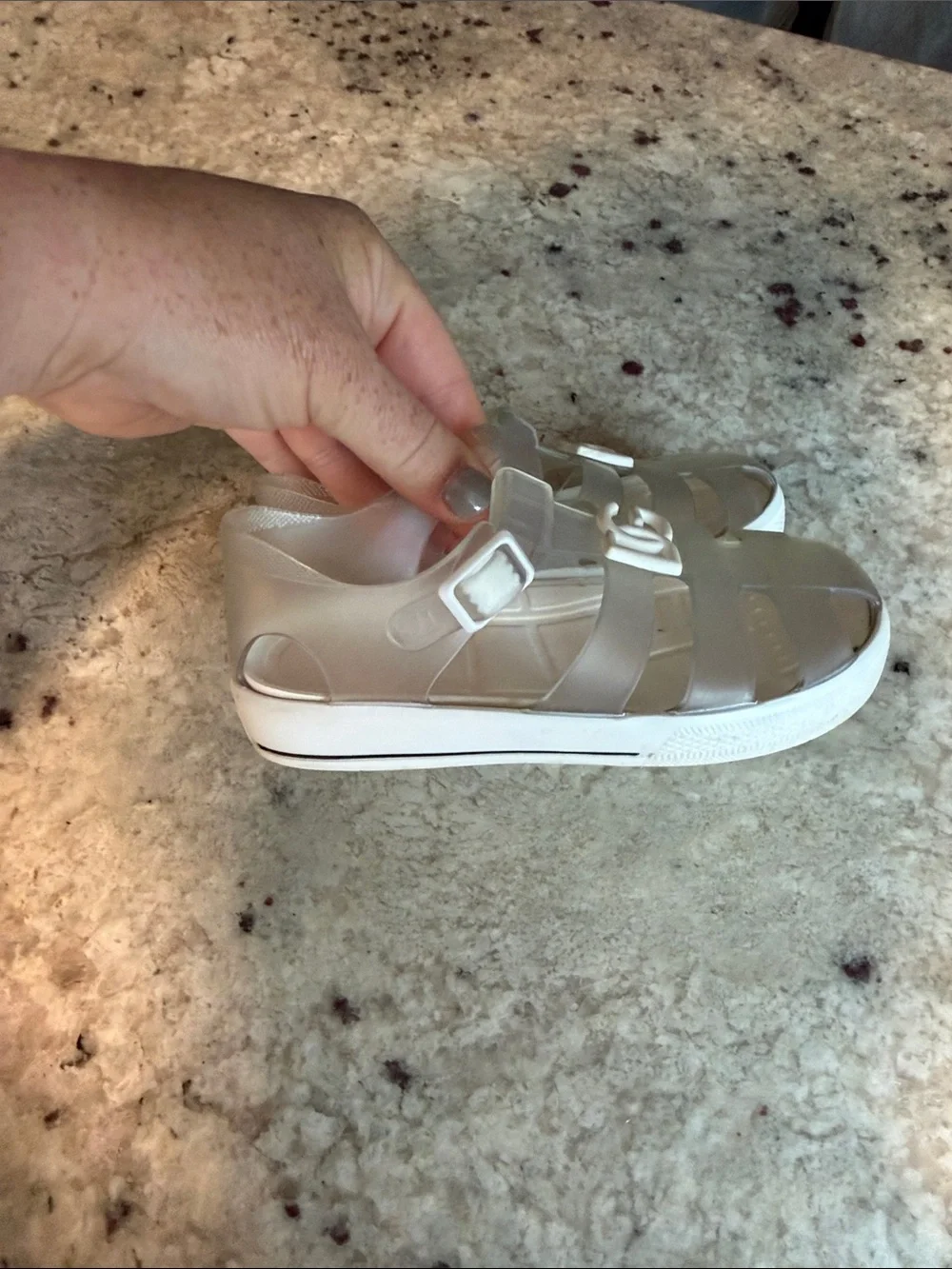 Dolce & Gabbana Kids Cream Jelly Logo Sandals